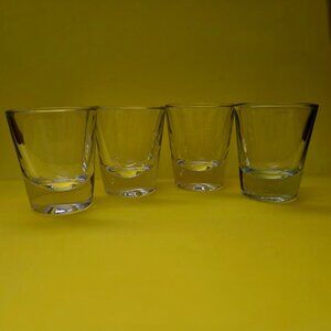Set of 4 Vintage Clear Shot Glasses